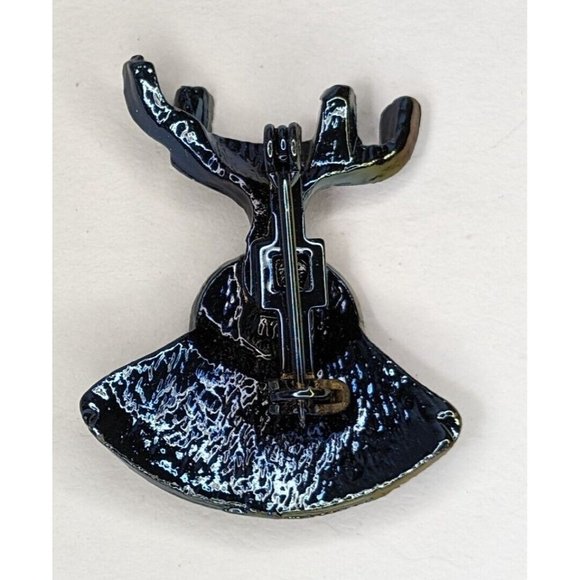 Old Fashioned 2 Piece Phone Clear Crystals Iridescent Vintage Metal Brooch Pin - Picture 4 of 8